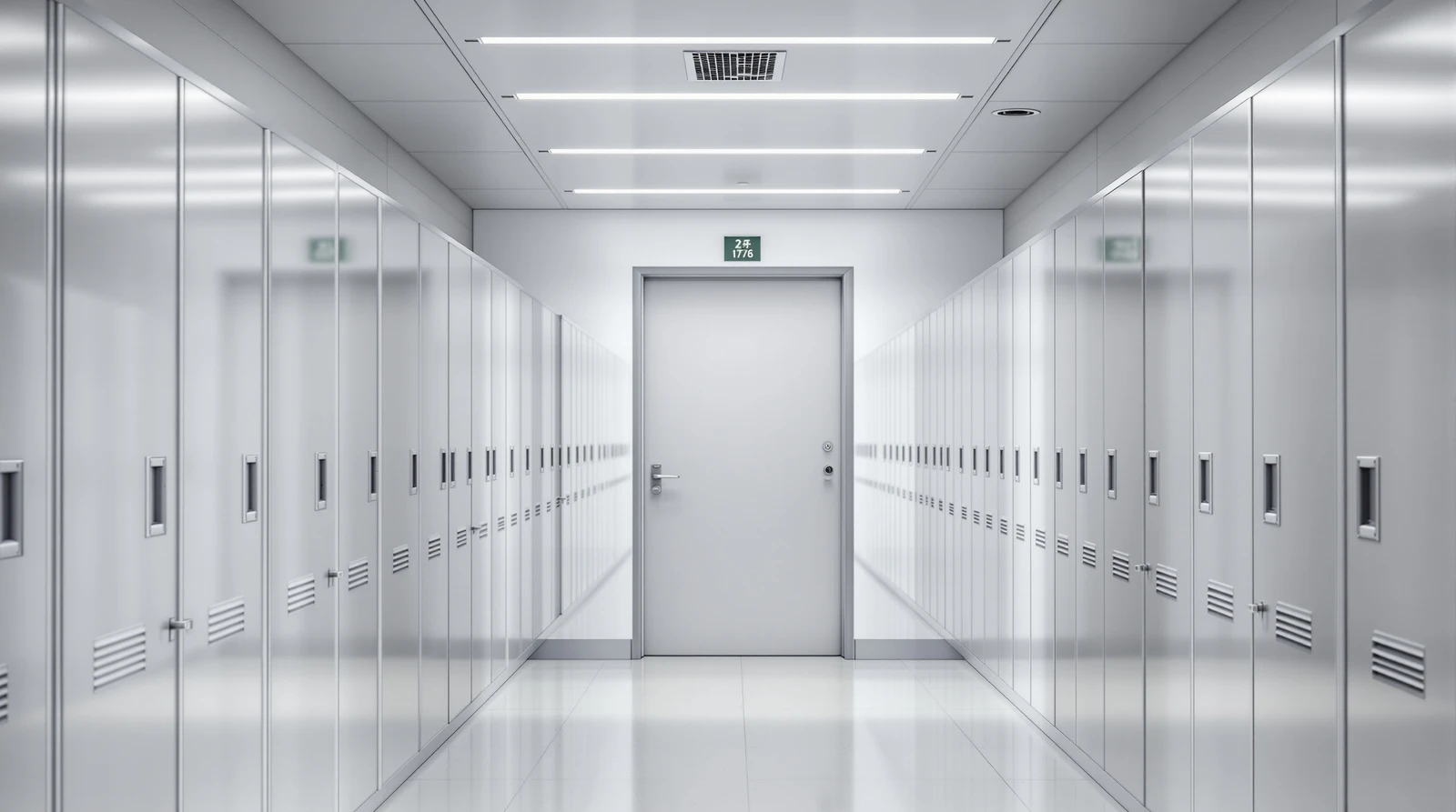 ロッカー 電子錠 後付け - Clean and modern gymnasium locker room interior wi